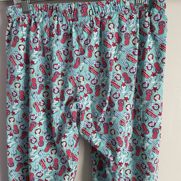Vinyard Vines Beach Pajama Lounge Pants Size XS Blue Red Holiday Flip Flops PJ - Picture 13 of 16